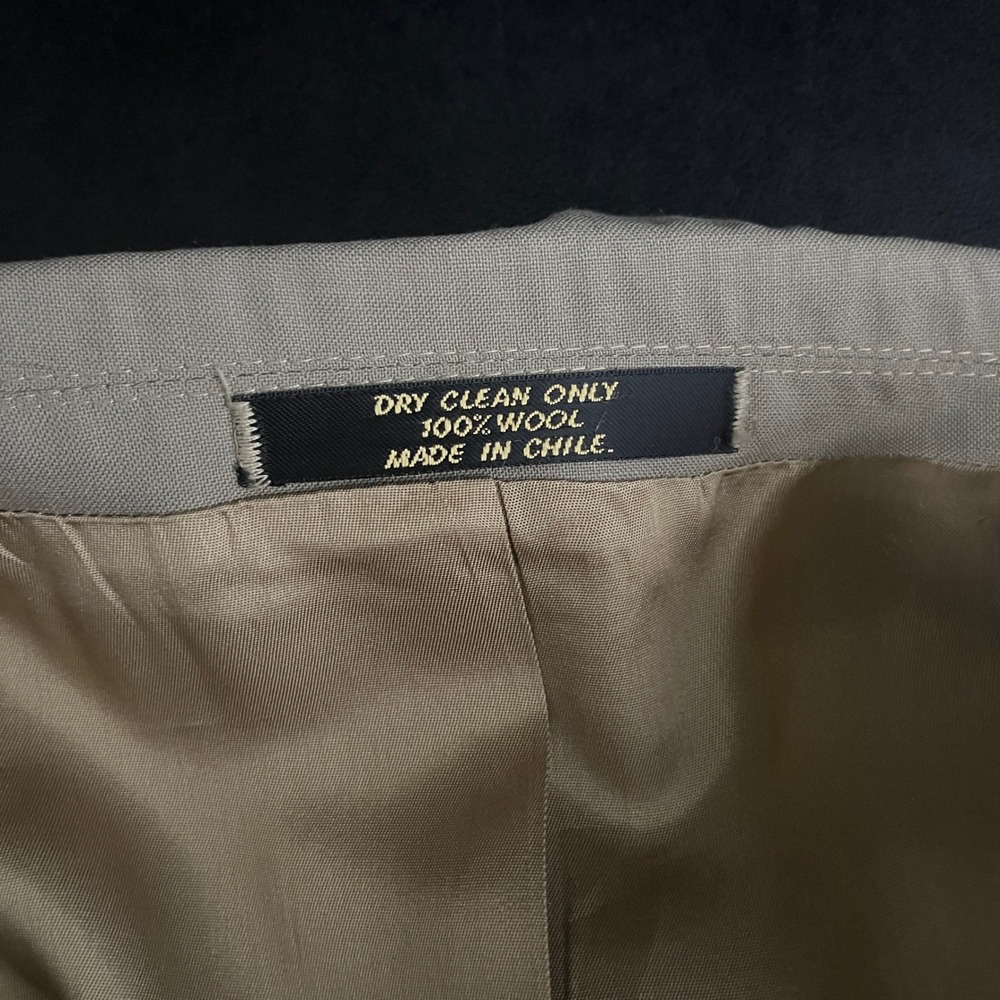 Tom James Suit Mens 40R 32x27 Tan Solid Wool Pleated 2 Button - Picture 5 of 6